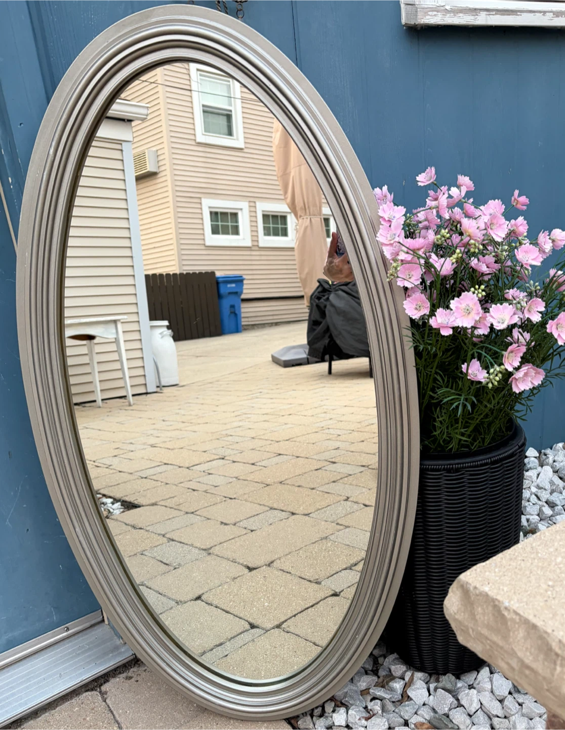 VERY LARGE OVAL MIRROR