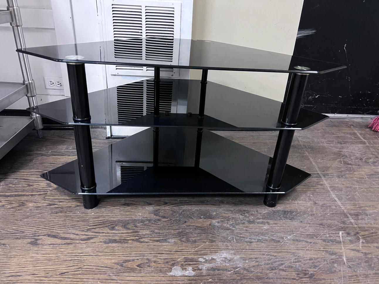 Black Glass Corner TV Stand - photo 2