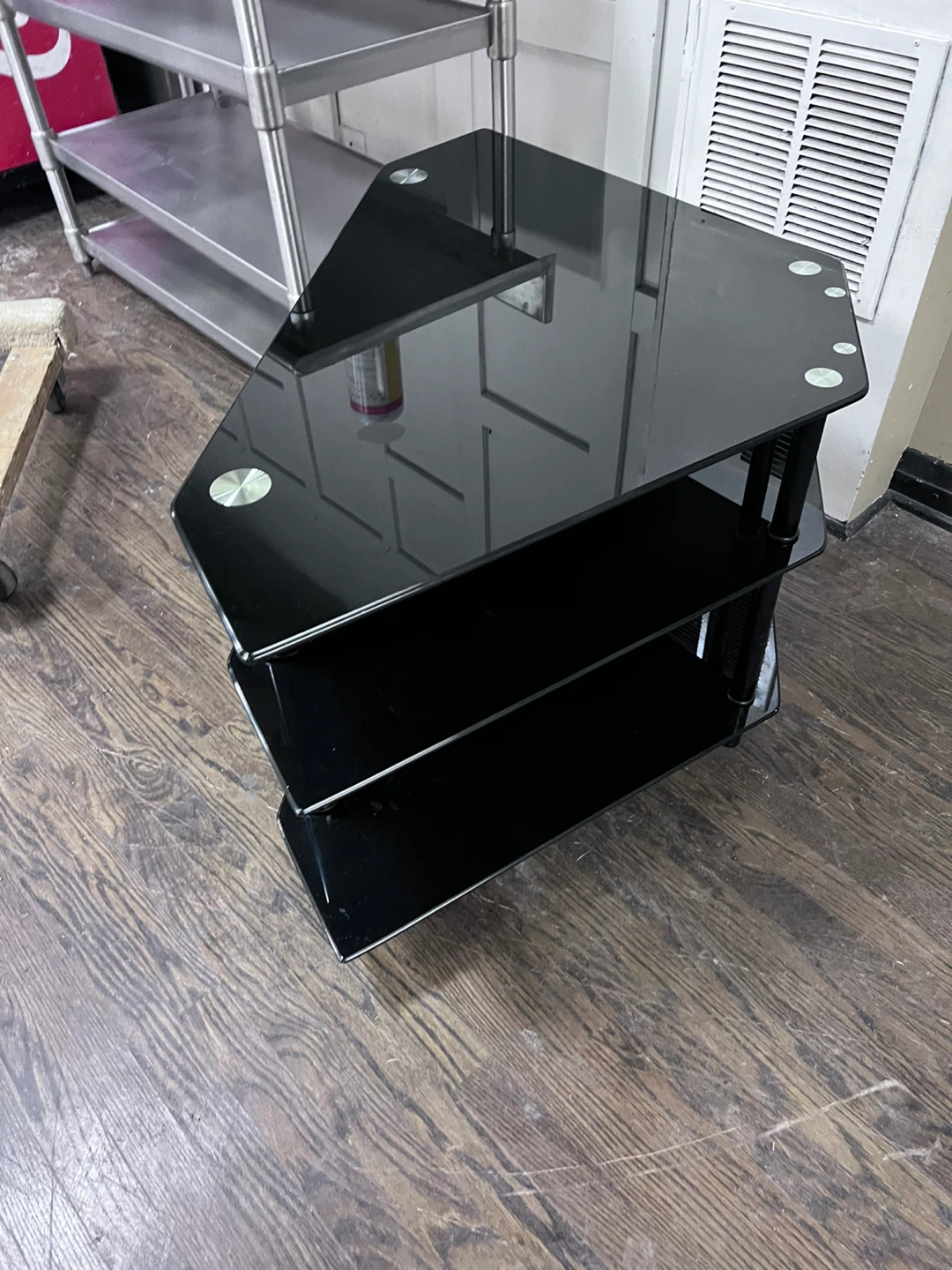 Black Glass Corner TV Stand - photo 4