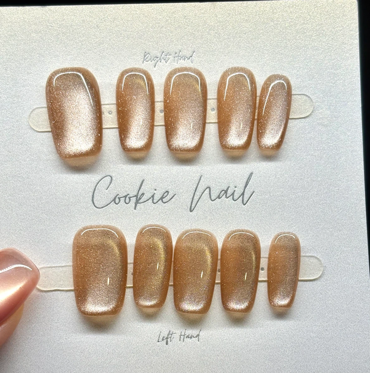 Handmade Cateye Rose Gold Shimmer Presson