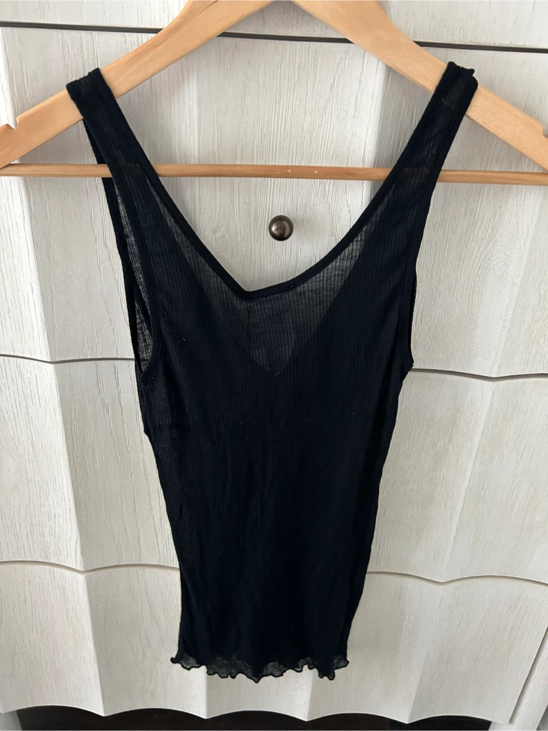 NWT Zara collection semi sheer black jersey sexy tank - photo 5