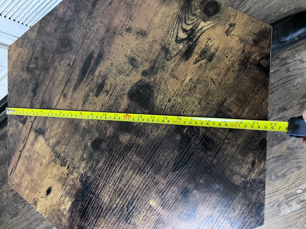 Hexagonal Side Table - Rustic Wood Look - photo 4