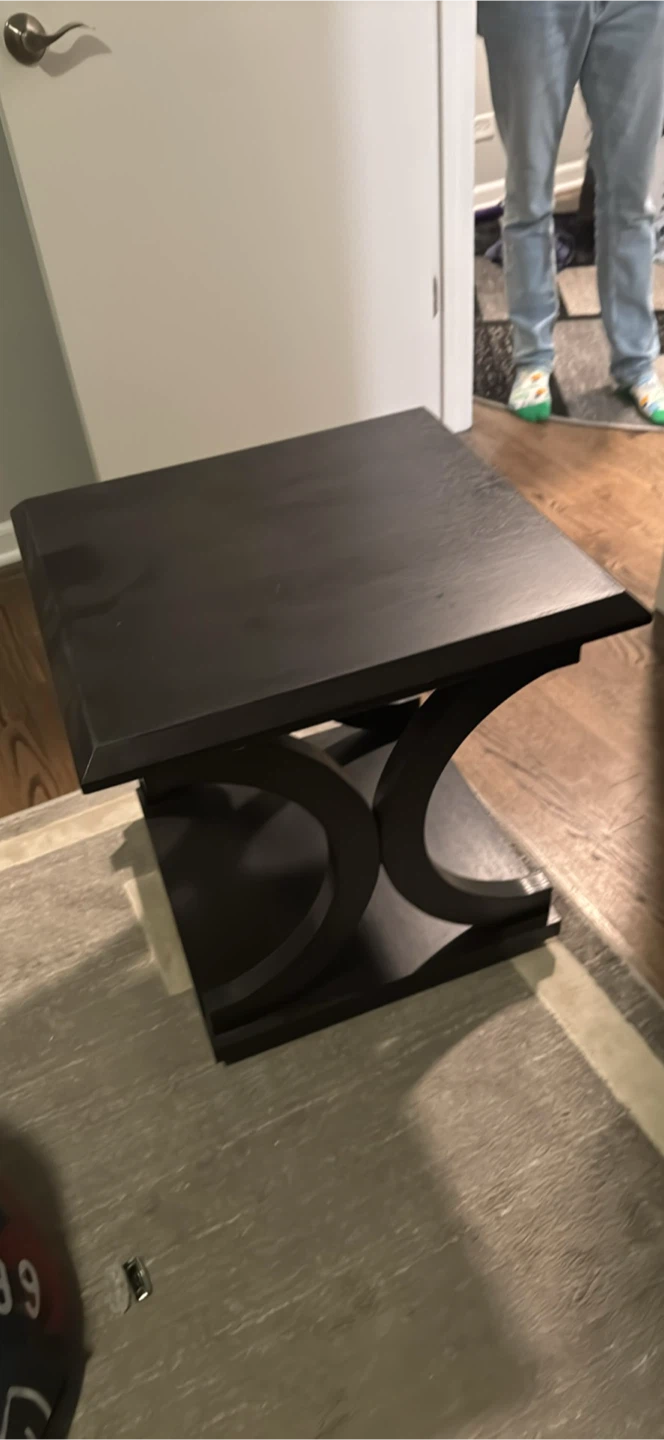 Dark Wood Square Side Table