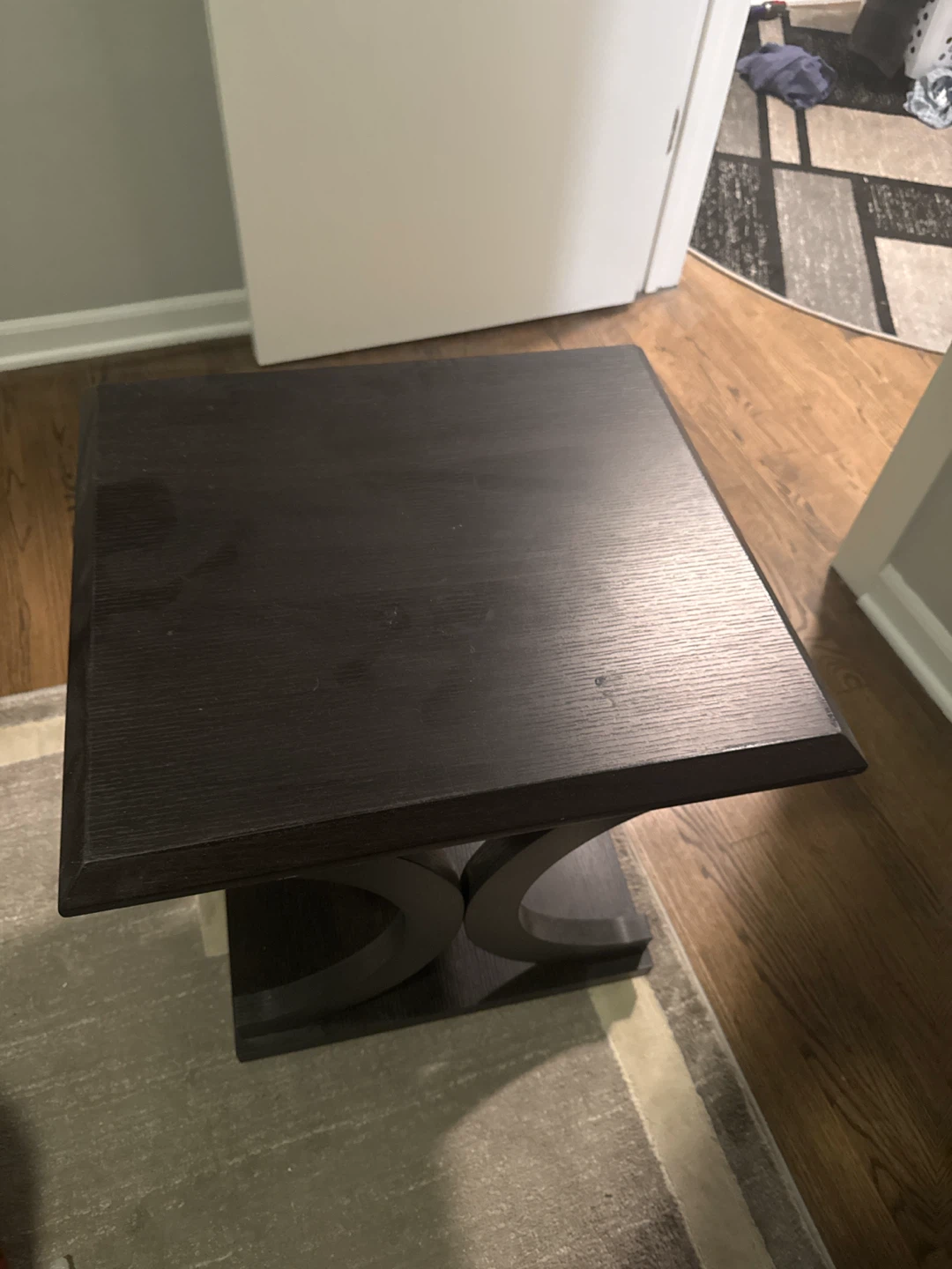 Dark Wood Square Side Table - photo 2
