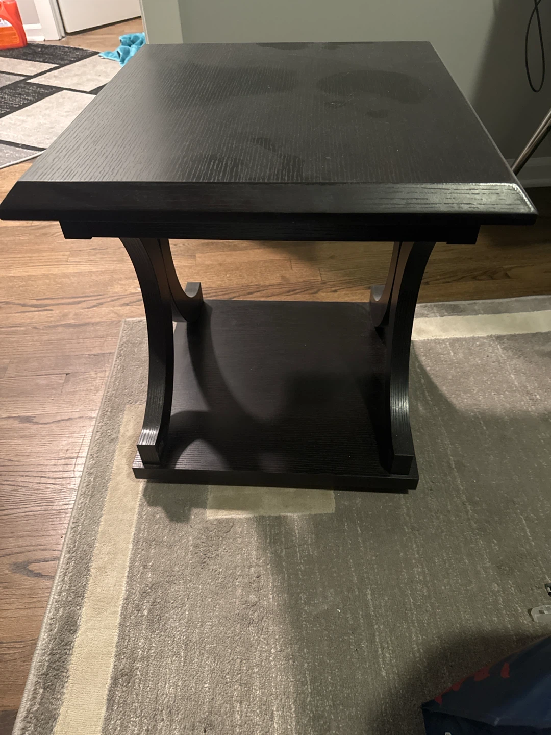 Dark Wood Square Side Table - photo 4