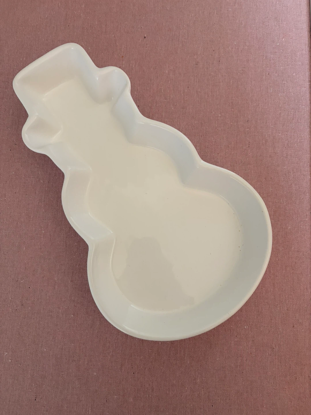 White Ceramic Snowman Serving Dish