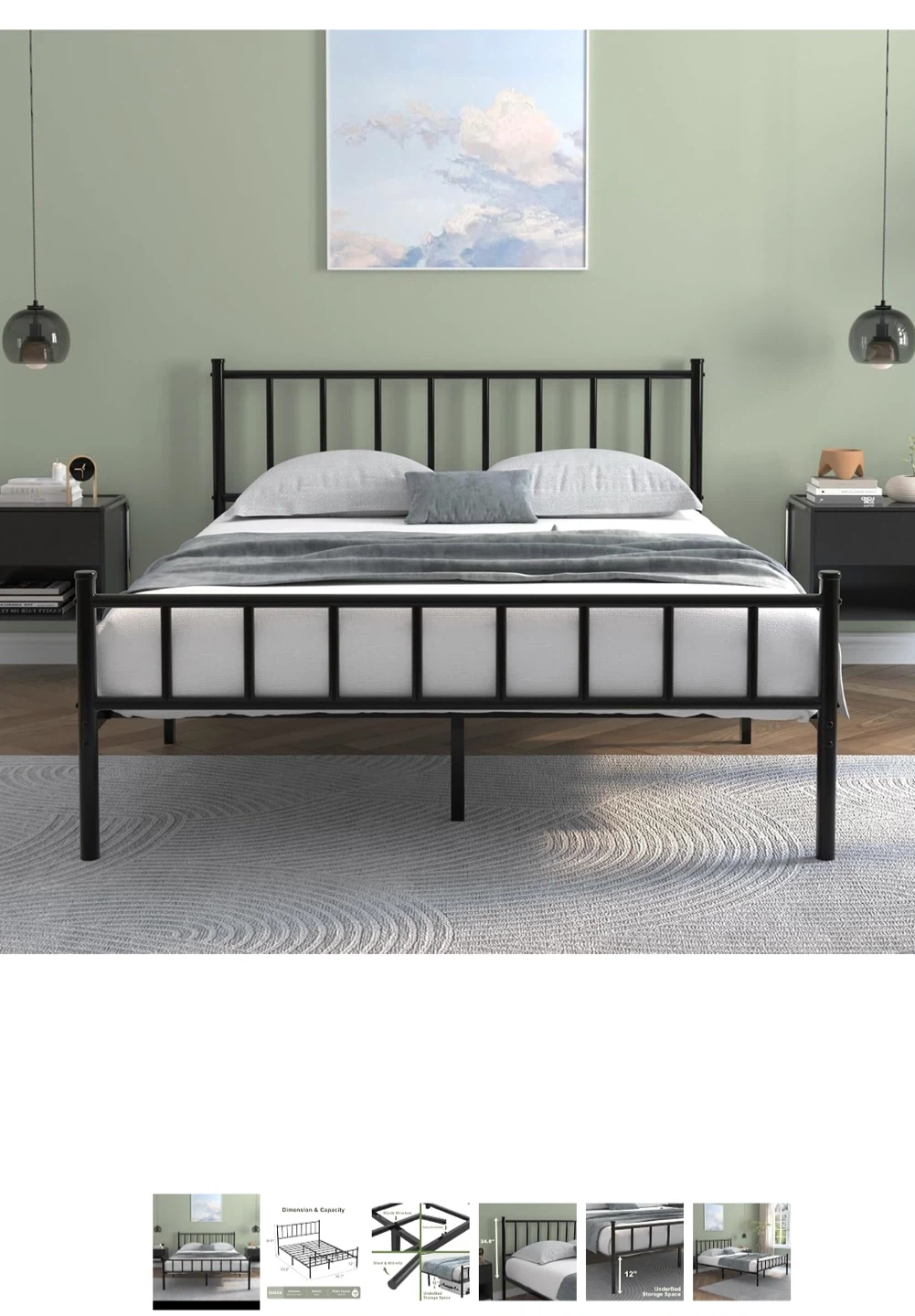 Queen Size Metal Bed Frame - photo 2