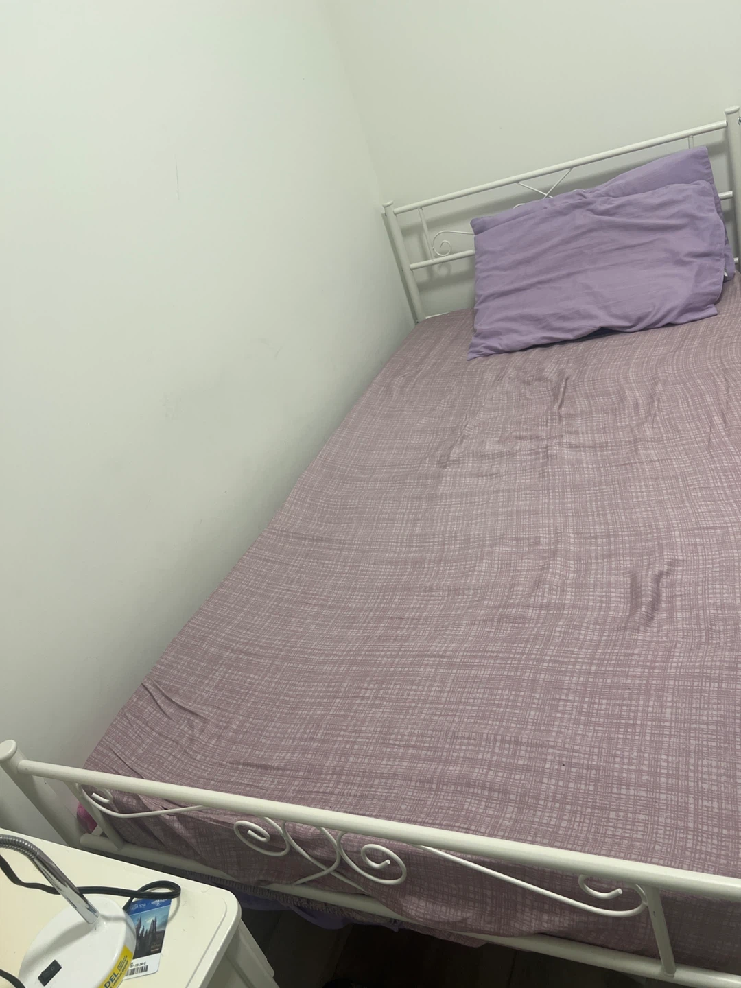 White Metal Twin Bed Frame with Mattress - photo 3