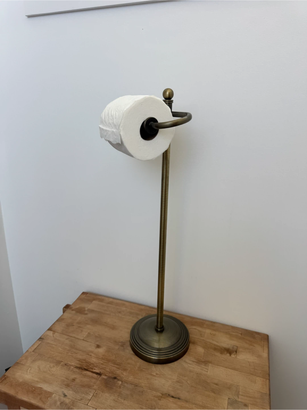 Antique Brass Freestanding Toilet Paper Holder
