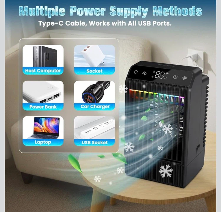 4-in-1 Portable Air Cooler Black - photo 2