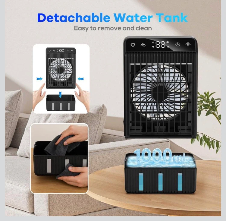 4-in-1 Portable Air Cooler Black - photo 5
