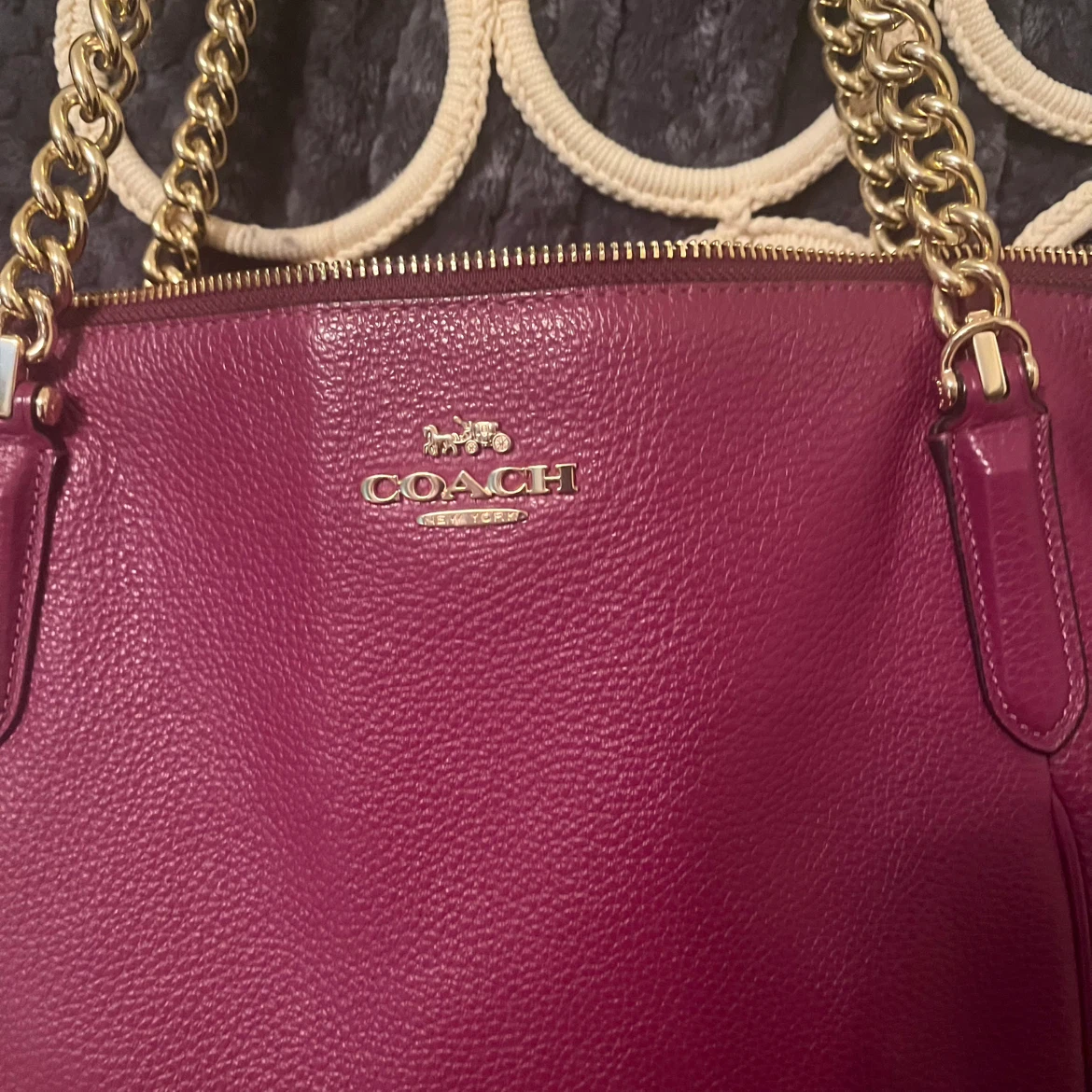 Authentic Coach Burgundy leather tote bag - photo 2