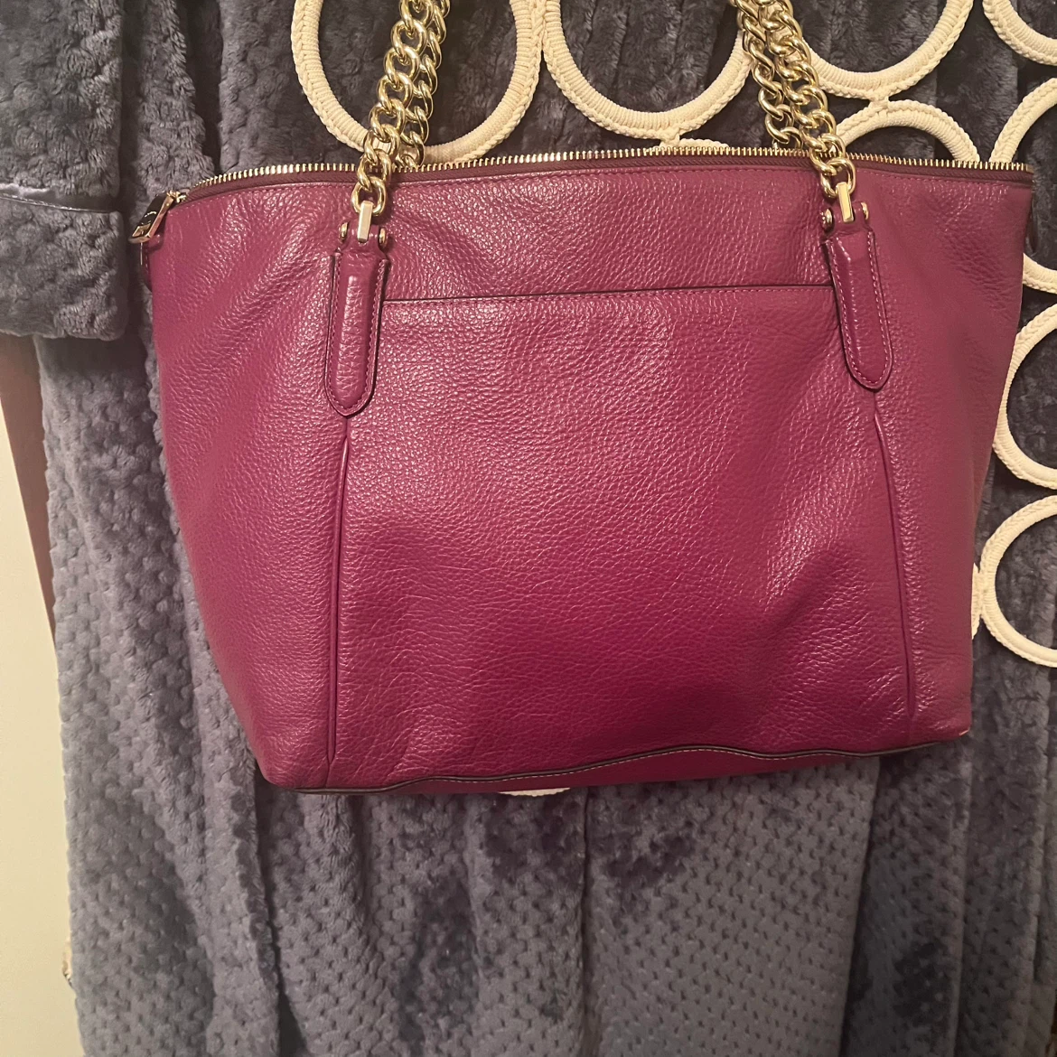 Authentic Coach Burgundy leather tote bag - photo 4