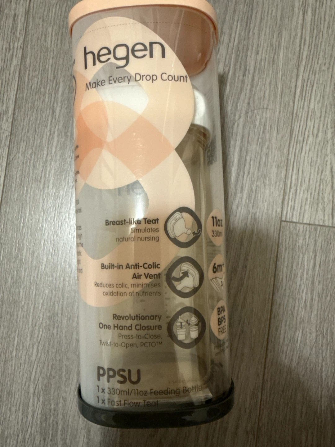 Hegen 11oz/330ml PPSU Feeding Bottle with Fast Flow Teat