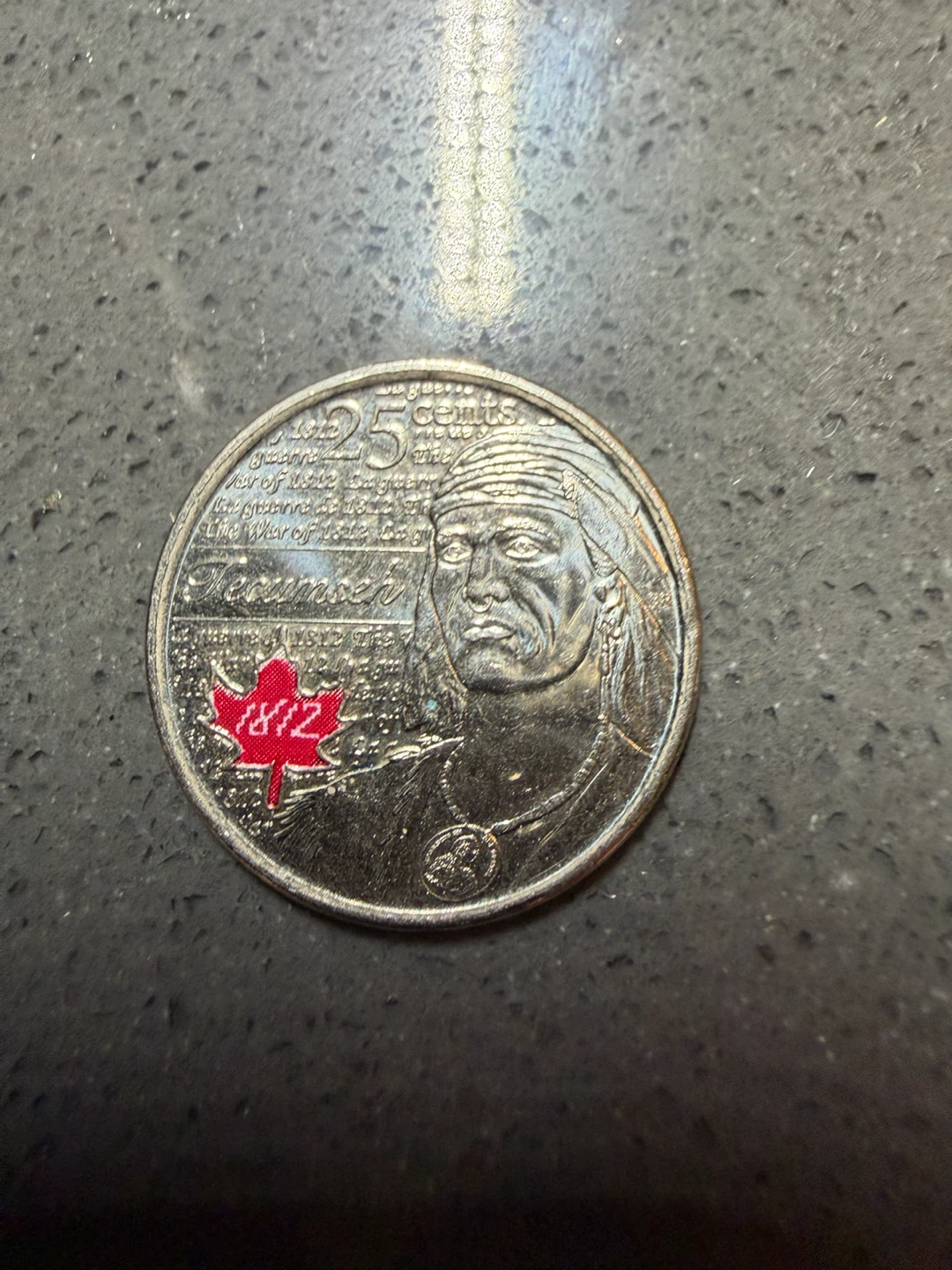 2012 War of 1812 Tecumseh Coloured Quarter