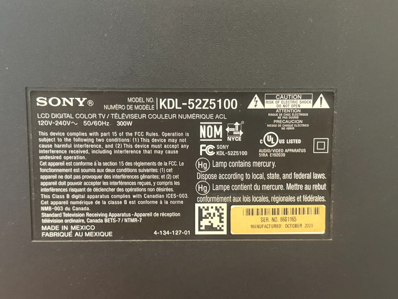55-inch Sony TV - photo 4