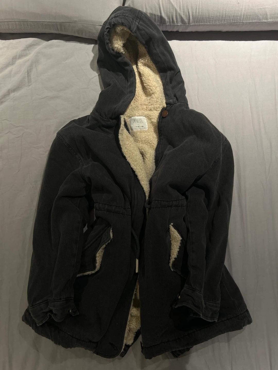 Zara Hooded Black Winter Jacket