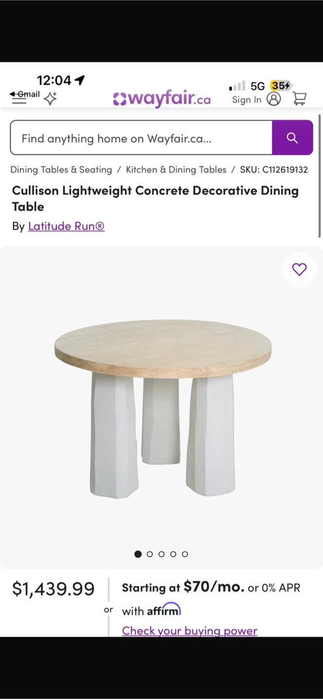 Cullison Lightweight Concrete Decorative Dining Table - photo 4