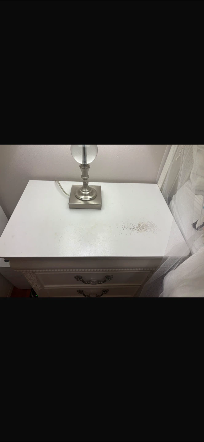 White ornate dresser with mirror and nightstand - photo 5