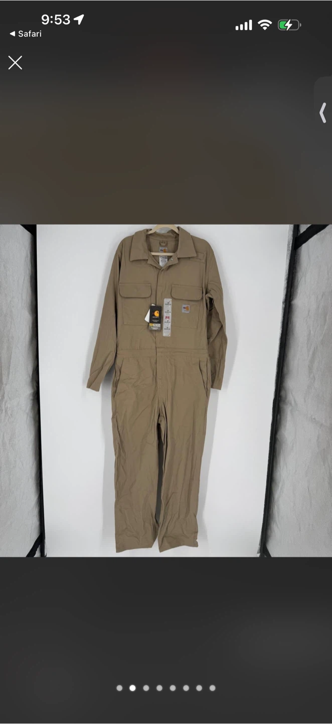 Carhartt FR Tan Long Sleeve Work Jumpsuit Size 38 REG - photo 4