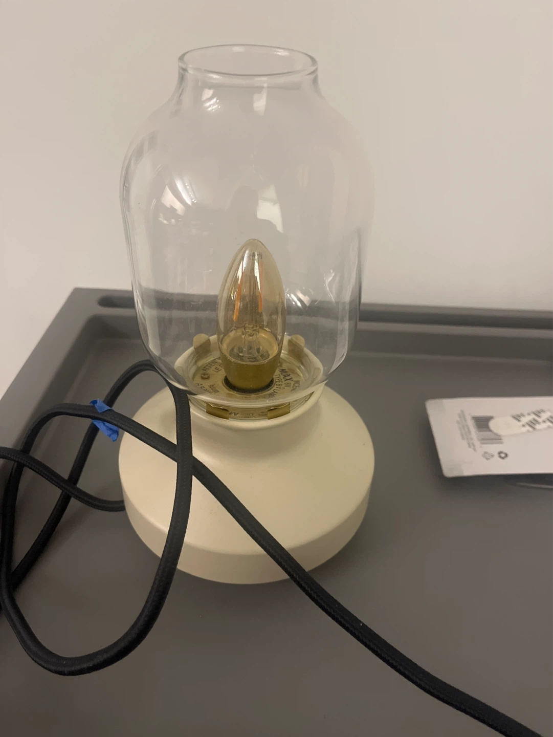 Glass Hurricane Lamp with Bulb