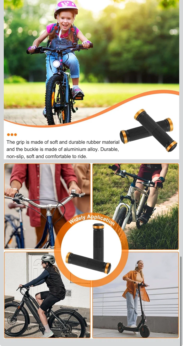 2 Pairs Bike Handlebar Grips with Aluminium Lock Ring - photo 5