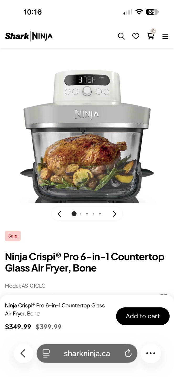 Brand New Ninja Crispi Pro Glass Air Fryer 6-in-1 Bone - photo 2