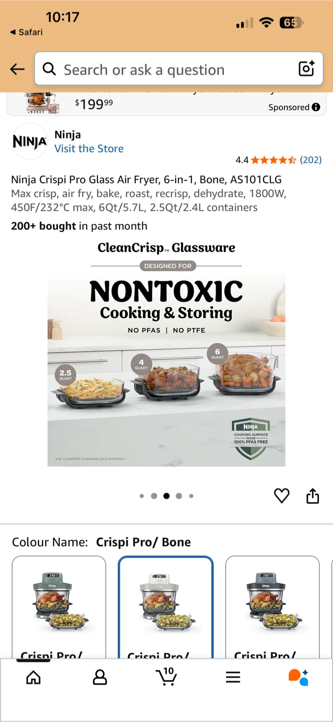 Brand New Ninja Crispi Pro Glass Air Fryer 6-in-1 Bone - photo 5