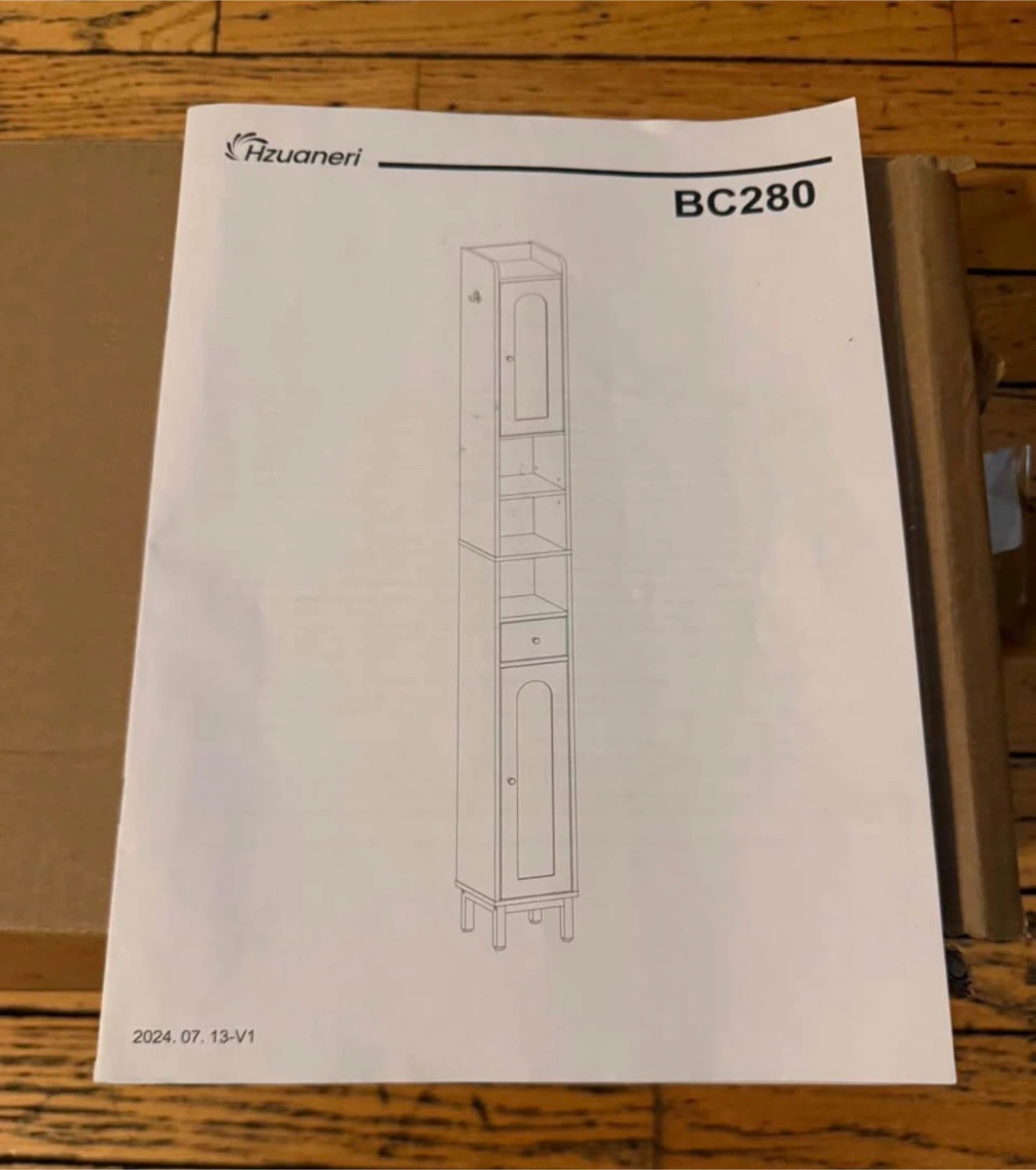 NEW Hzuaneri Tall Bathroom Storage Cabinet BC280 White - photo 5