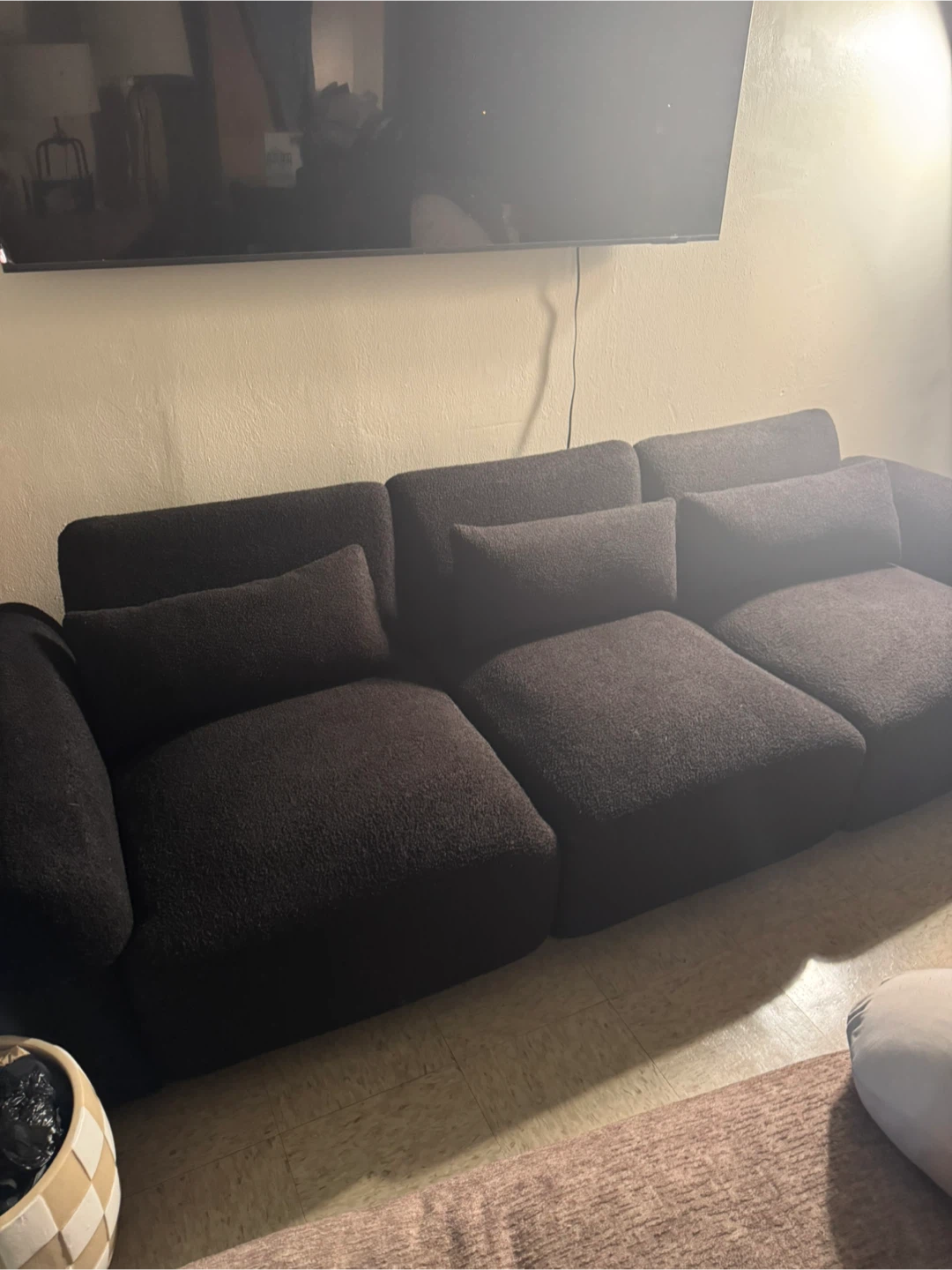Black Boucle Sofa