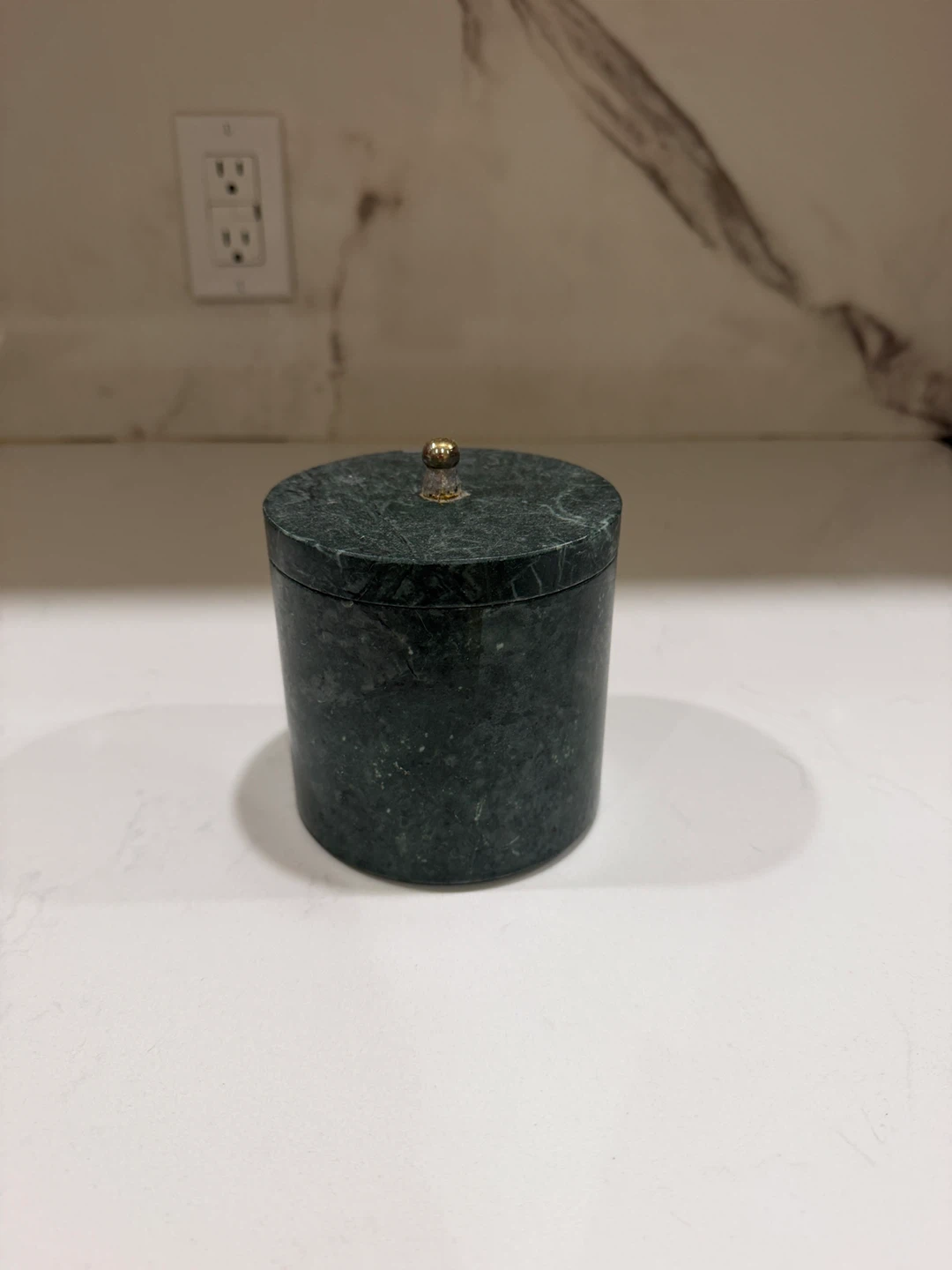 * Green Marble Storage Jar