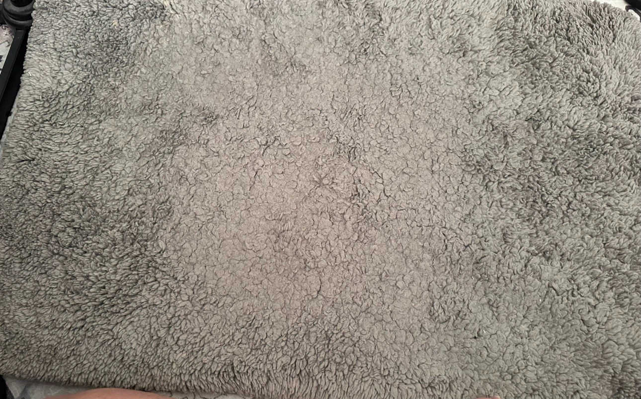 Grey fluffy rug