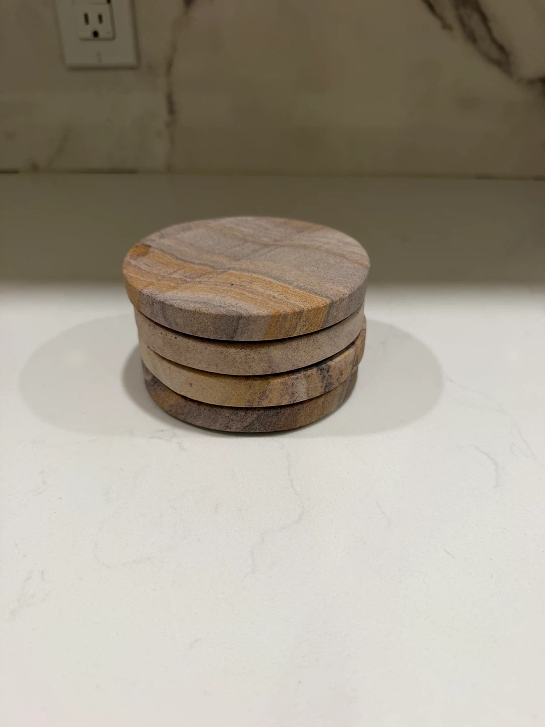 Set of 4 Natural Stone Coasters