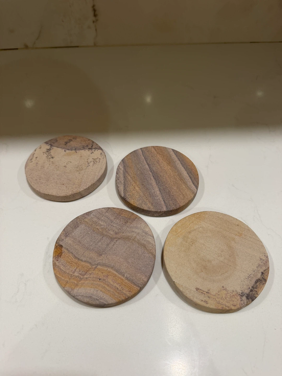 Set of 4 Natural Stone Coasters - photo 2