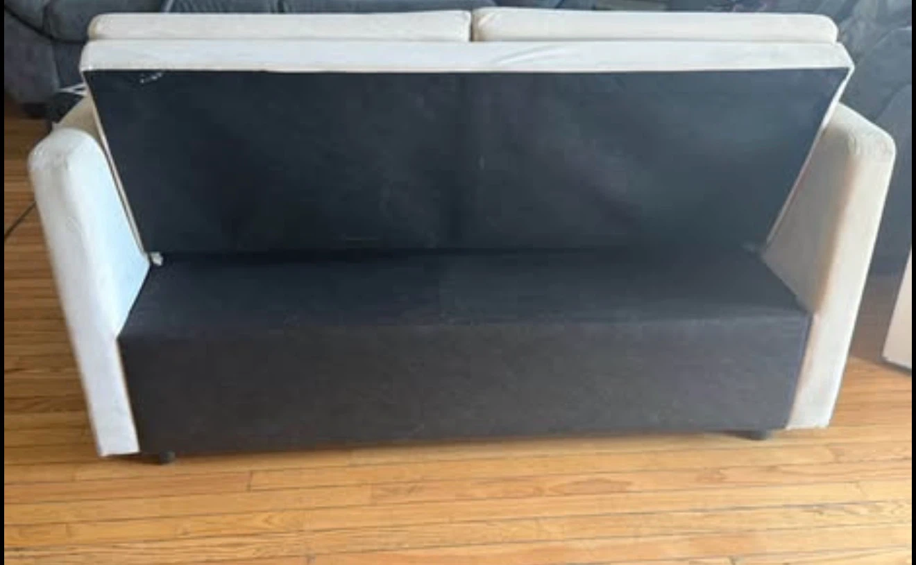 Modern White Convertible Sleeper Loveseat with Pull-Out Bed - photo 4