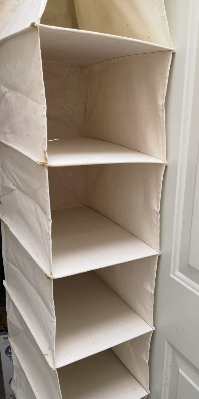 Canvas hanging closet organizer