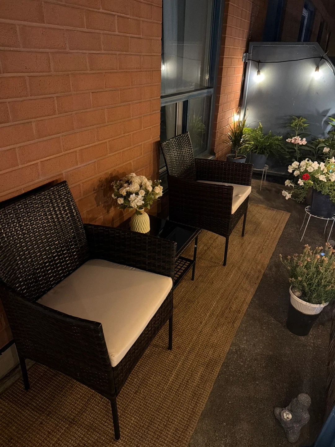 Black Wicker Patio Set with Cushions