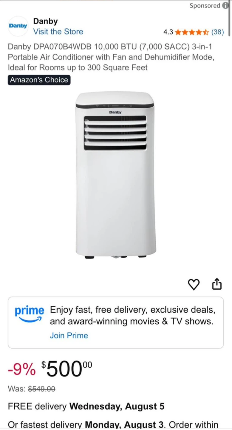 Danby air conditioner - New with box - photo 4