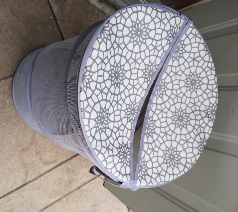 Grey pop up mesh laundry hamper