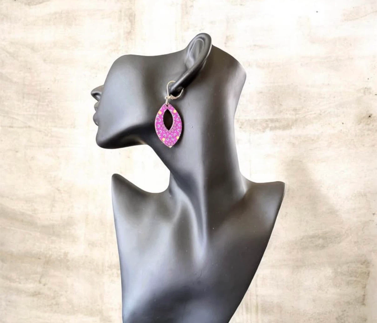 Pink Oval Dangle Earrings - photo 2