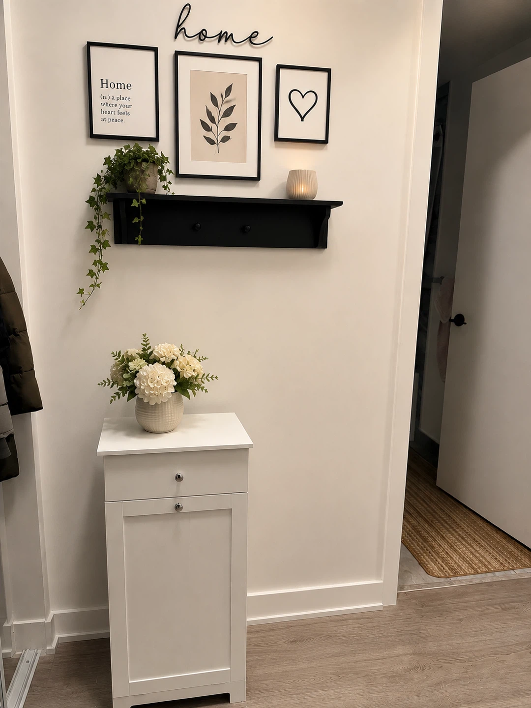 SoBuy Laundry Cabinet with Hidden Drawer
