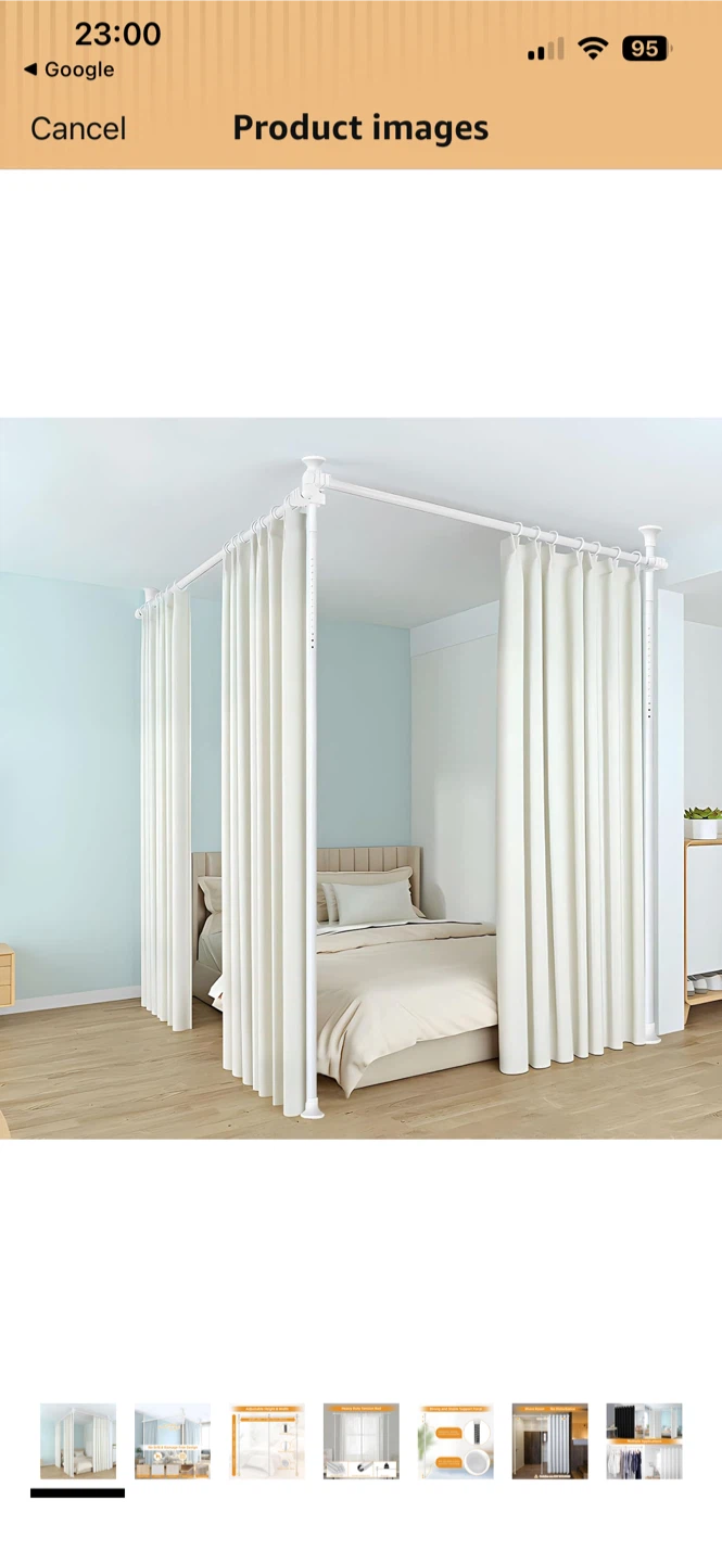 No Drill Tension Rod Curtain Rod Room Divider