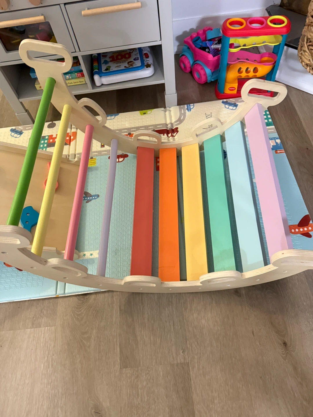 Pikler play set | Wooden Climber with Slide and Rainbow Rungs - photo 3
