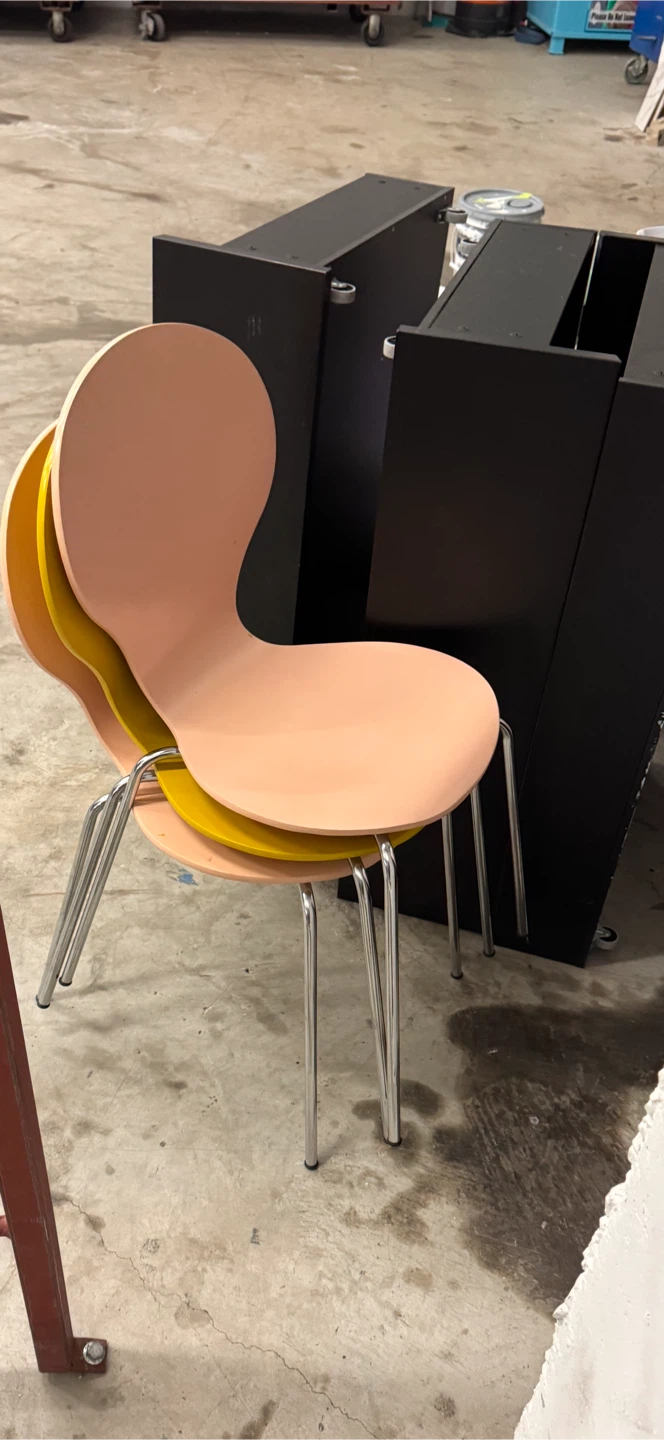 Stacking Chairs (Peach and Yellow)