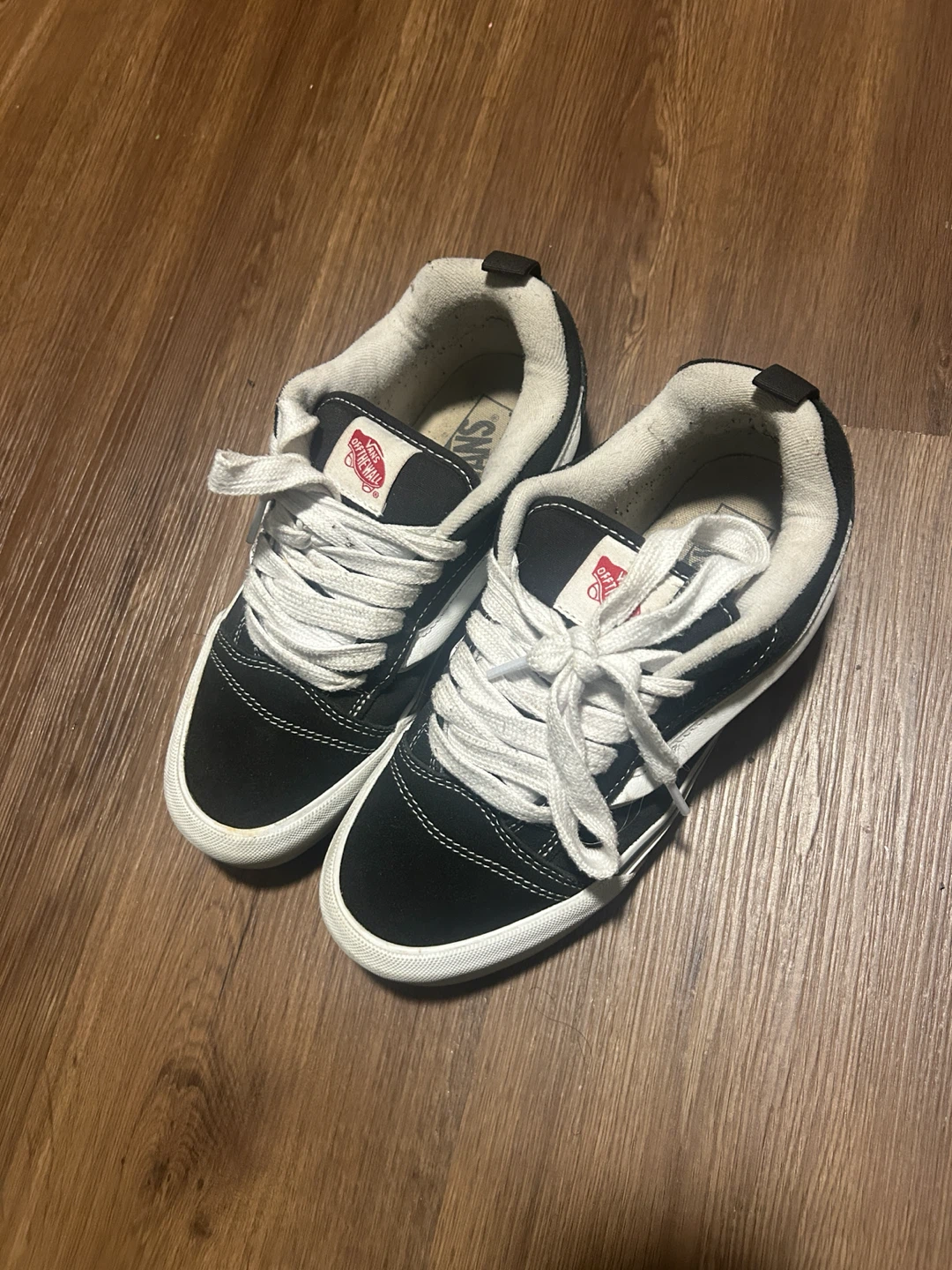 Vans Knu Skool Shoes in Black and White