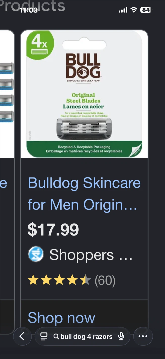 Bulldog Skincare Original Steel Blades 4 Pack - photo 2