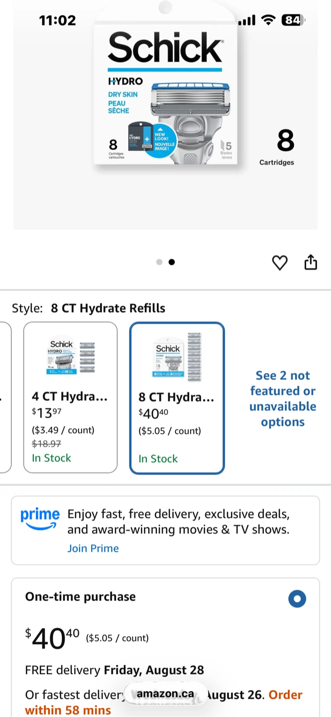 Schick Hydro Dry Skin Razor Refills 8 Count - photo 2