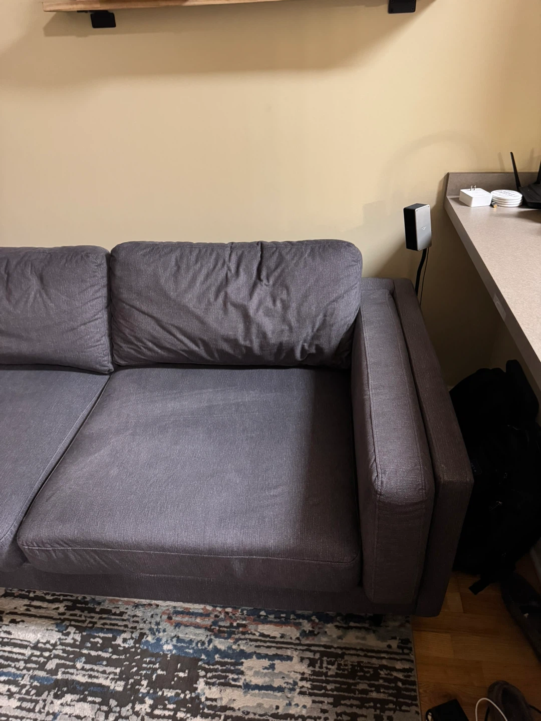Dark Gray Sectional Sofa with Left Chaise