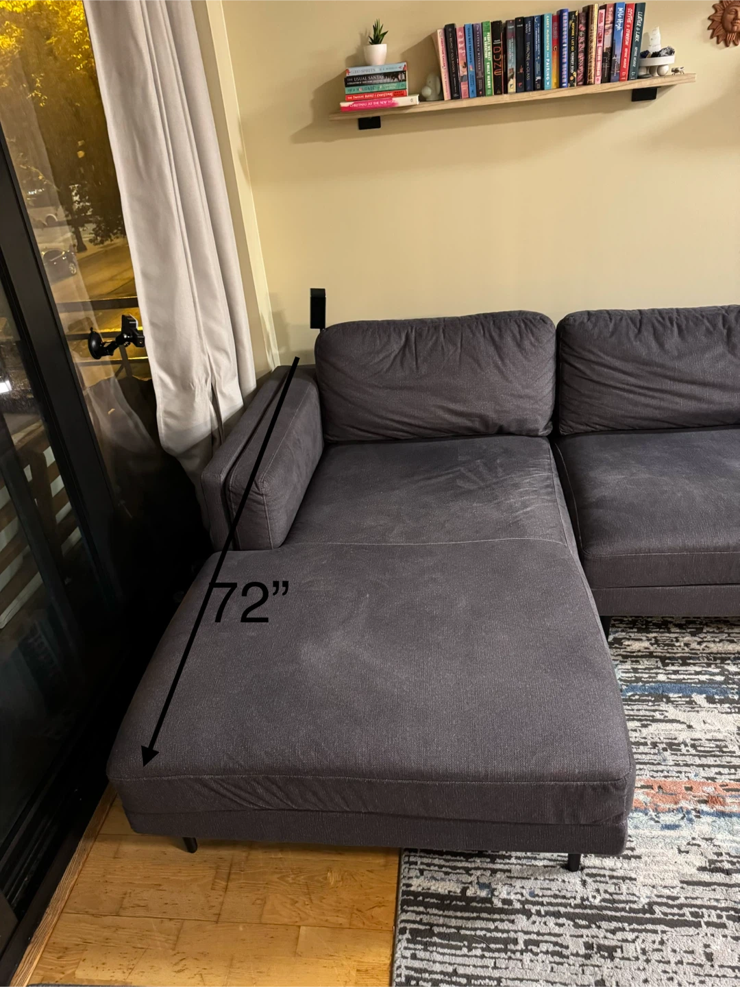 Dark Gray Sectional Sofa with Left Chaise - photo 2