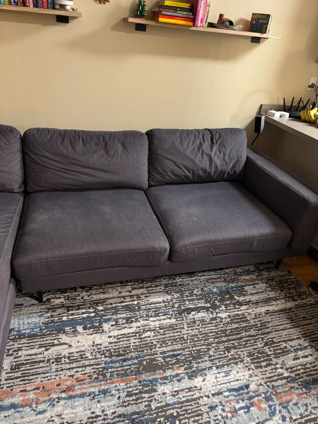 Dark Gray Sectional Sofa with Left Chaise - photo 3